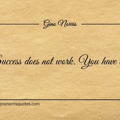 Success does not work You have to ginonorrisquotes