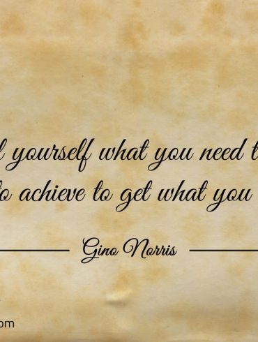 Tell yourself what you need to be able to achieve ginonorrisquotes