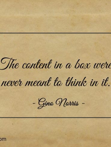 The content in a box were never meant to think in it ginonorrisquotes