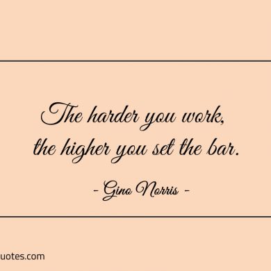The harder you work the higher you set the bar ginonorrisquotes