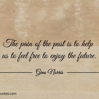 The pain of the past is to help us to feel free ginonorrisquotes