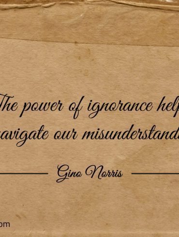 The power of ignorance helps to navigate ginonorrisquotes