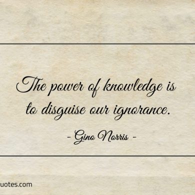 The power of knowledge is to disguise our ignorance ginonorrisquotes