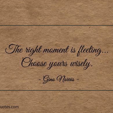 The right moment is fleeting ginonorrisquotes