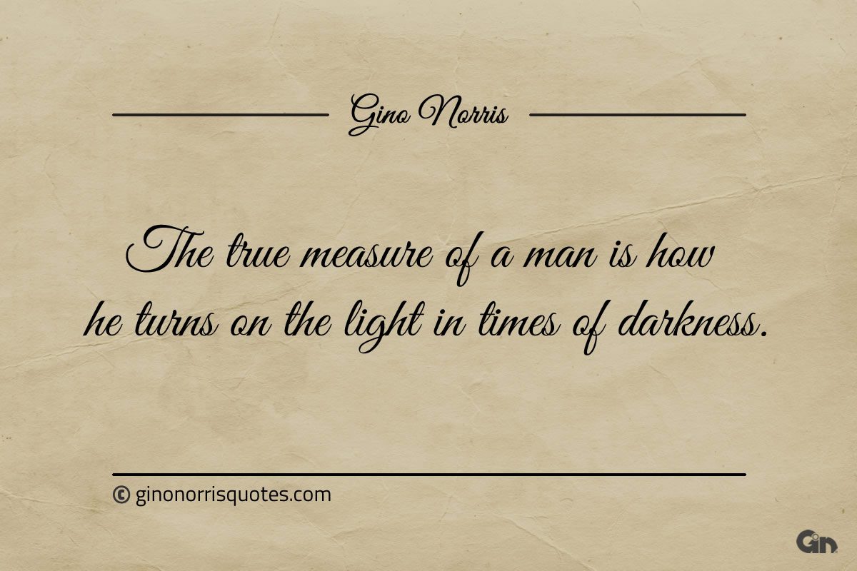 The true measure of a man ginonorrisquotes