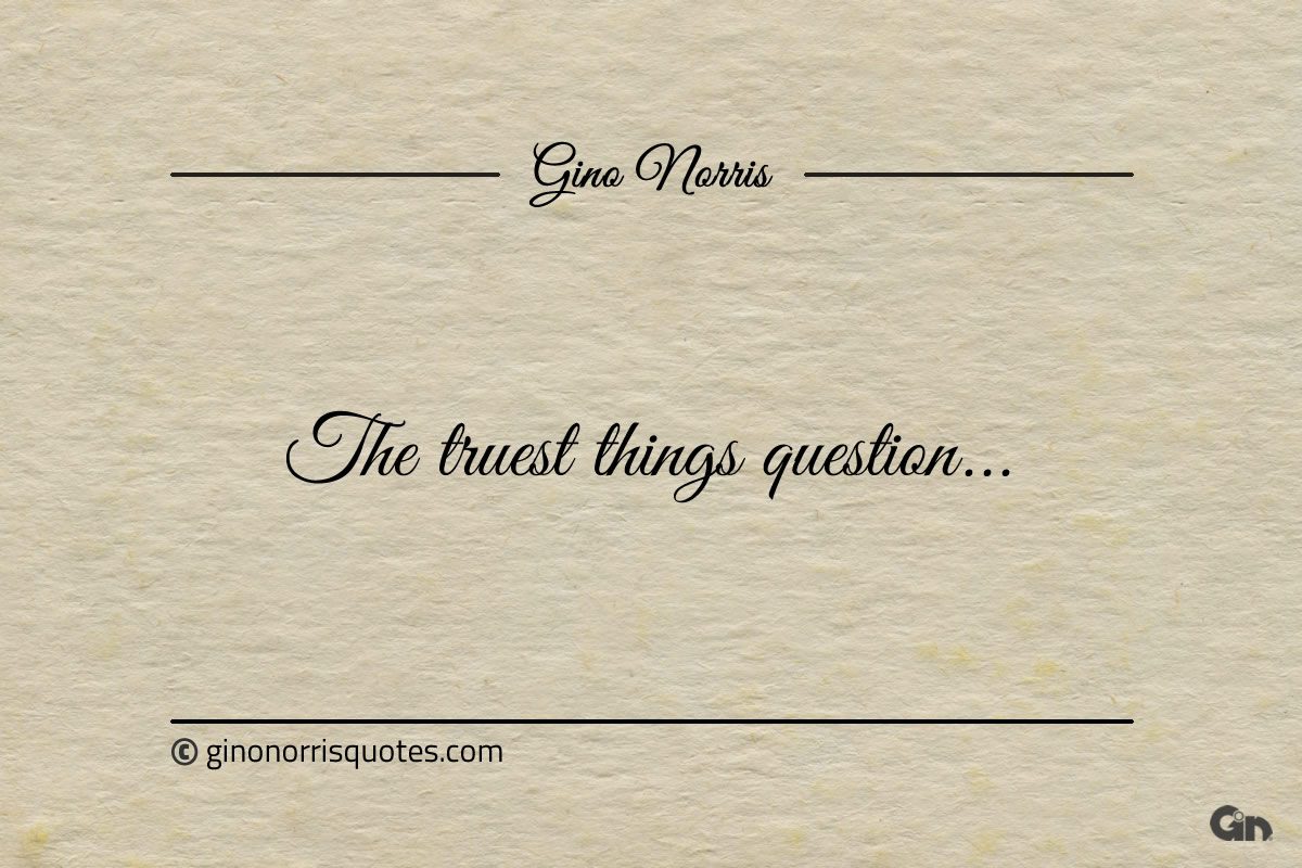 The truest things question ginonorrisquotes