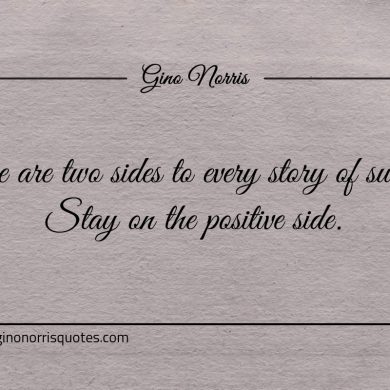 There are two sides to every story of success ginonorrisquotes
