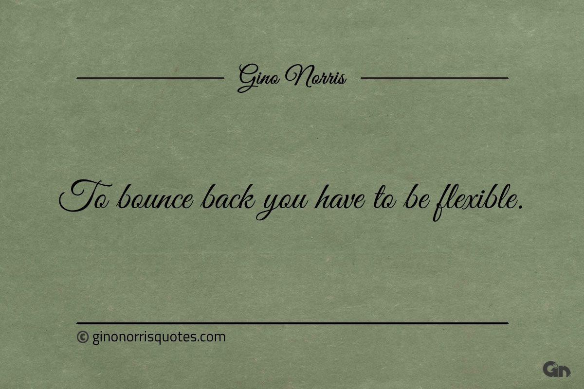 To bounce back you have to be flexible ginonorrisquotes