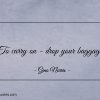 To carry on drop your baggage ginonorrisquotes