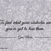 To find what your obstacles are youve got to lose them ginonorrisquotes