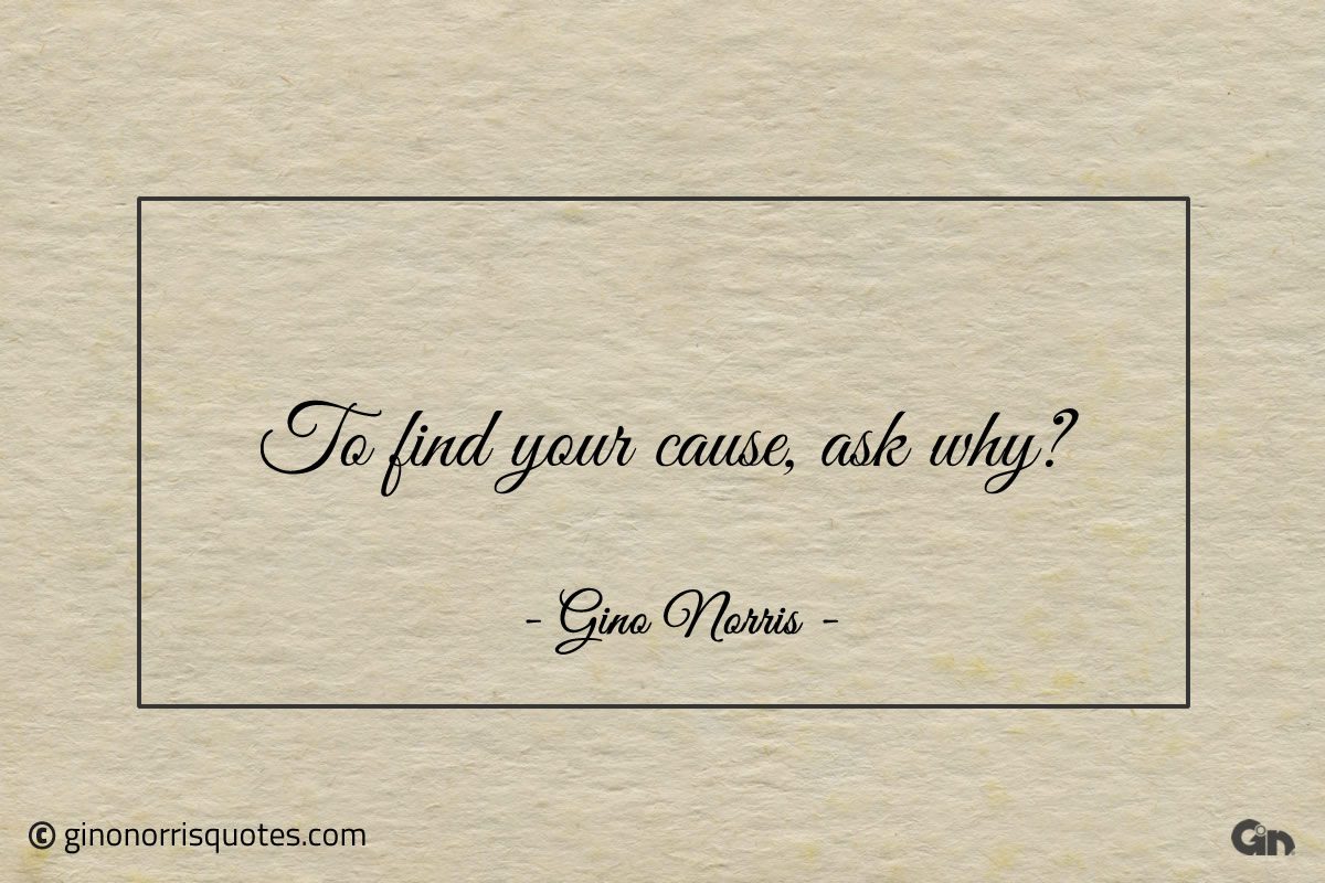 To find your cause ask why ginonorrisquotes