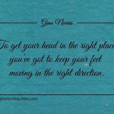 To get your head in the right place ginonorrisquotes