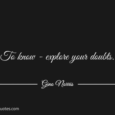 To know explore your doubts ginonorrisquotes