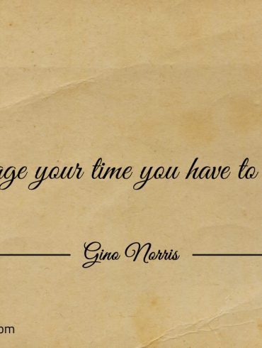 To manage your time you have to have time ginonorrisquotes