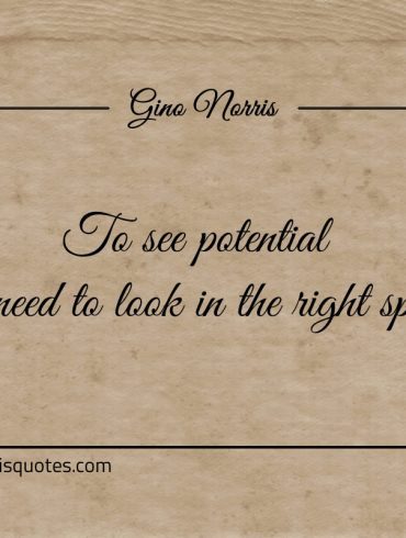 To see potential you need to look in the right spaces ginonorrisquotes