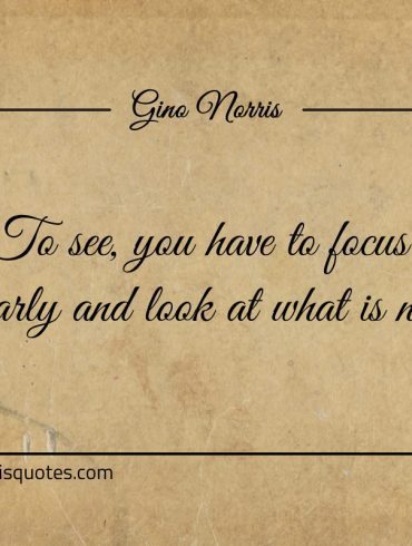 To see you have to focus clearly ginonorrisquotes