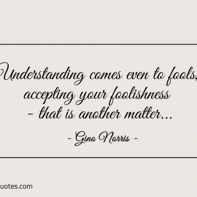 Understanding comes even to fools ginonorrisquotes