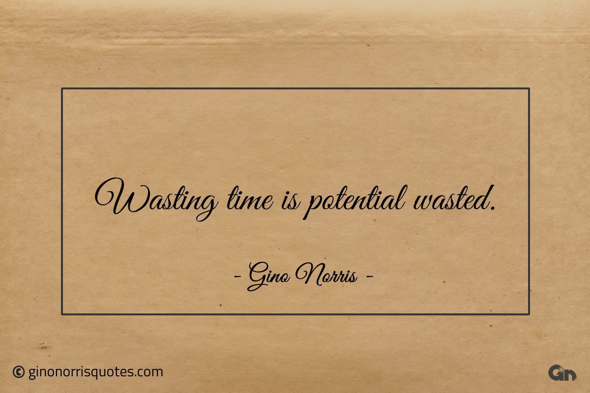 Wasting time is potential wasted ginonorrisquotes
