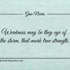 Weakness may be the eye of the storm that mark true strength ginonorrisquotes