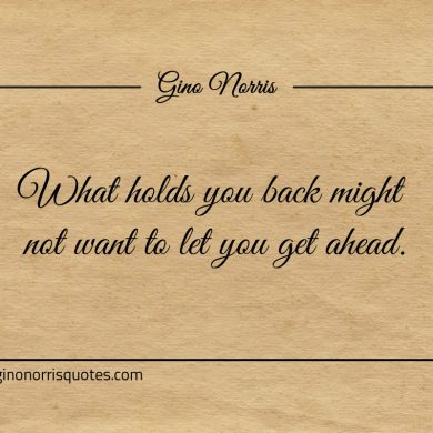 What holds you back ginonorrisquotes