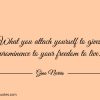 What you attach yourself to gives prominence ginonorrisquotes