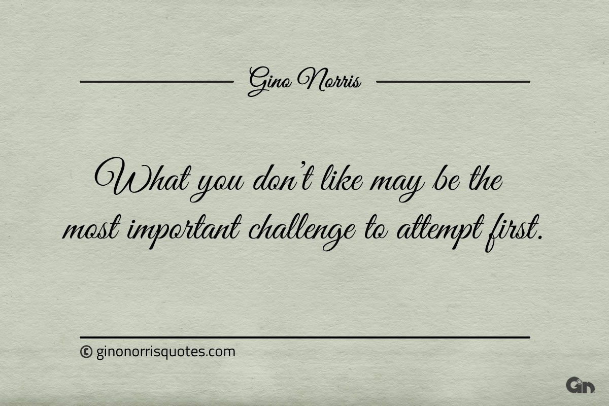 What you dont like may be the most important ginonorrisquotes