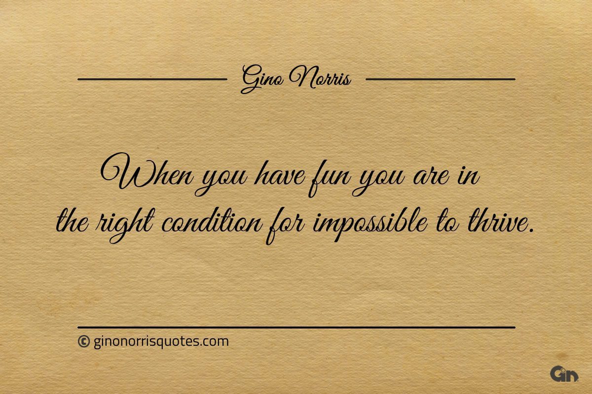 When you have fun you are in the right condition ginonorrisquotes