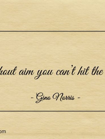 Without aim you cant hit the mark ginonorrisquotes