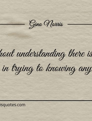 Without understanding there is little worth ginonorrisquotes