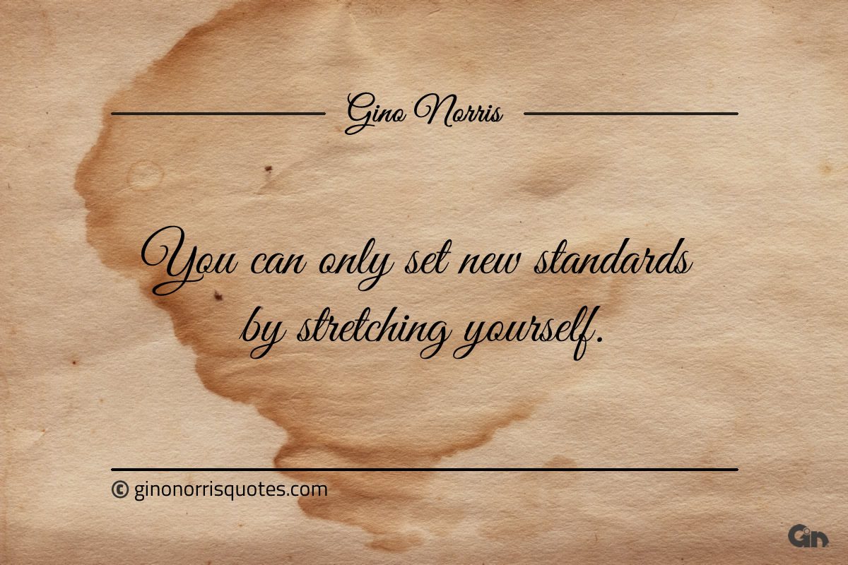 You can only set new standards by stretching yourself ginonorrisquotes