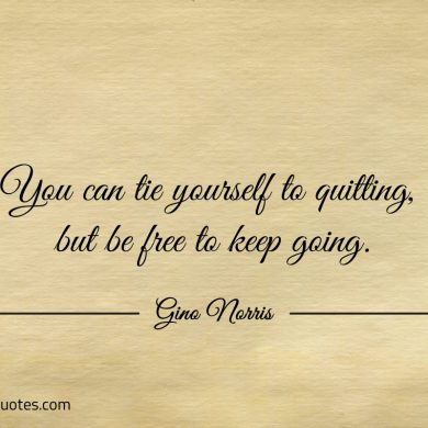 You can tie yourself to quitting but be free to keep going ginonorrisquotes
