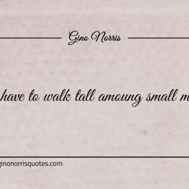 You have to walk tall amoung small minds ginonorrisquotes