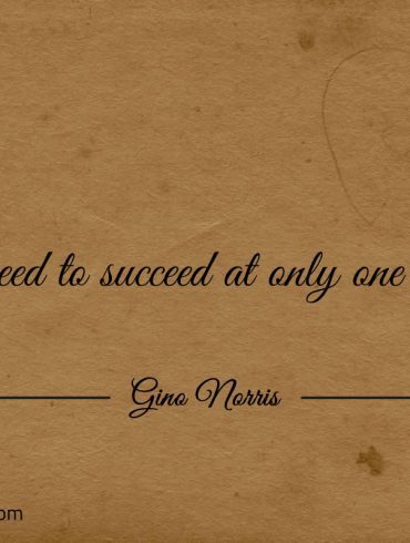 You need to succeed at only one chance ginonorrisquotes