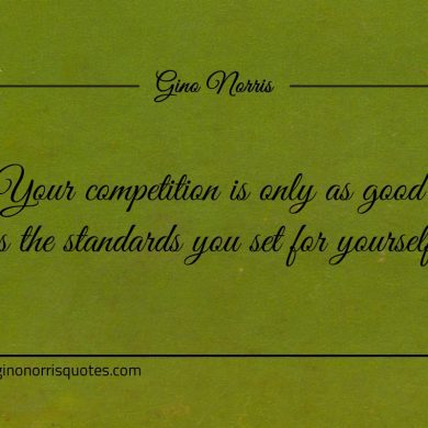Your competition is only as good as the standards ginonorrisquotes