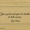 Your goals need space to breathe to taste success ginonorrisquotes