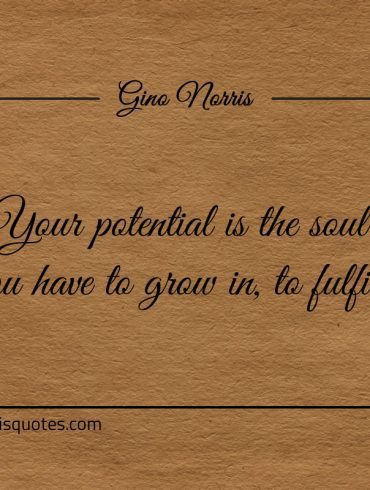 Your potential is the soul you have to grow in to fulfill ginonorrisquotes