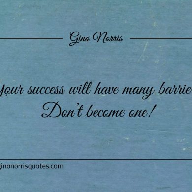 Your success will have many barriers ginonorrisquotes