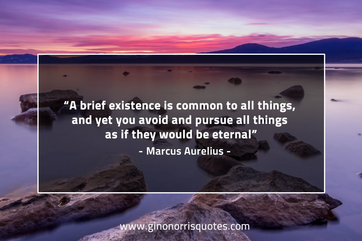 A brief existence is common to all things MarcusAureliusQuotes
