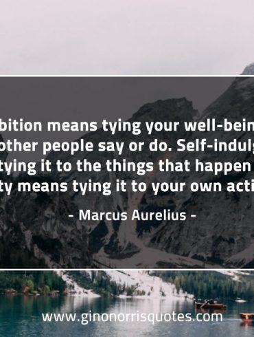 Ambition means tying your well being MarcusAureliusQuotes