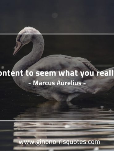 Be content to seem what you really are MarcusAureliusQuotes