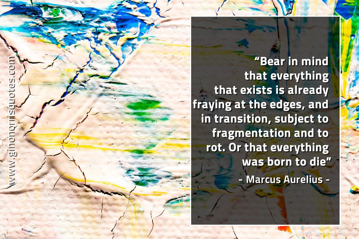 Bear in mind that everything that exists MarcusAureliusQuotes