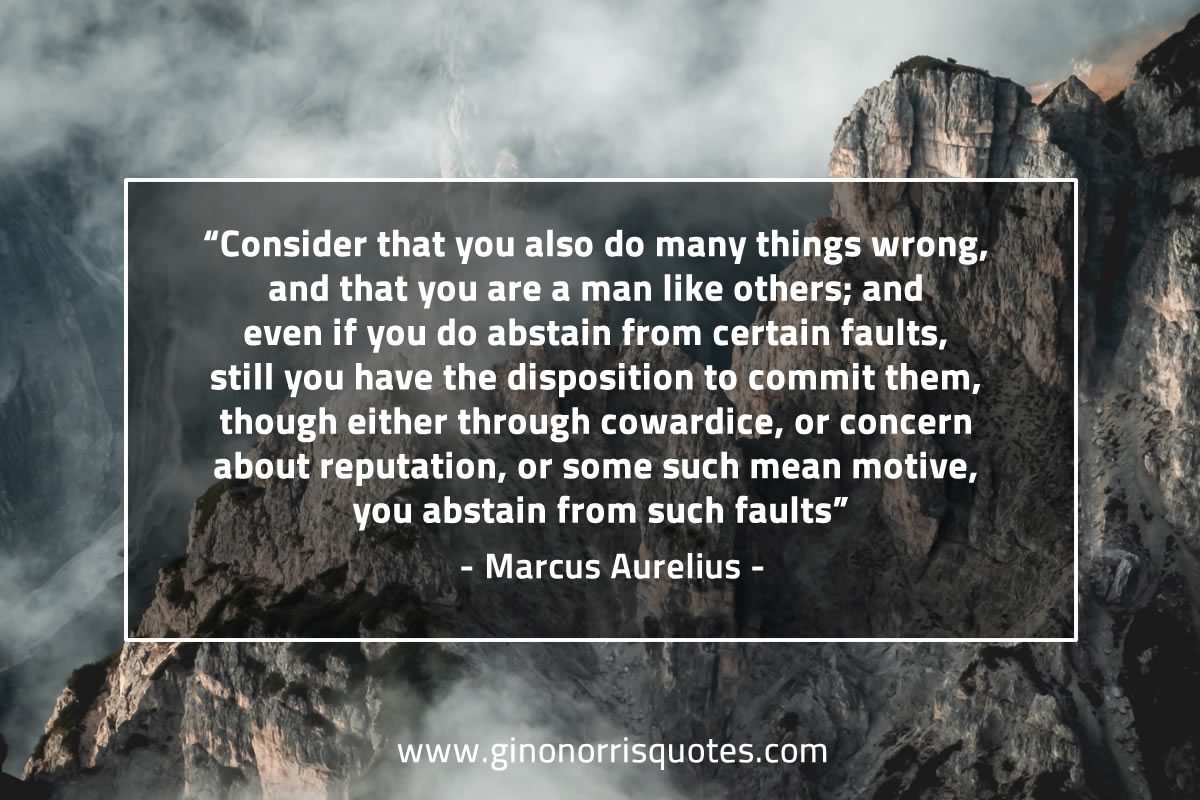 Consider that you also do many things wrong MarcusAureliusQuotes