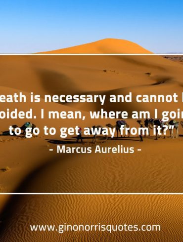 Death is necessary and cannot be avoided MarcusAureliusQuotes