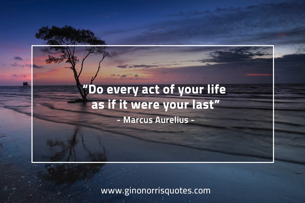 Do every act of your life MarcusAureliusQuotes