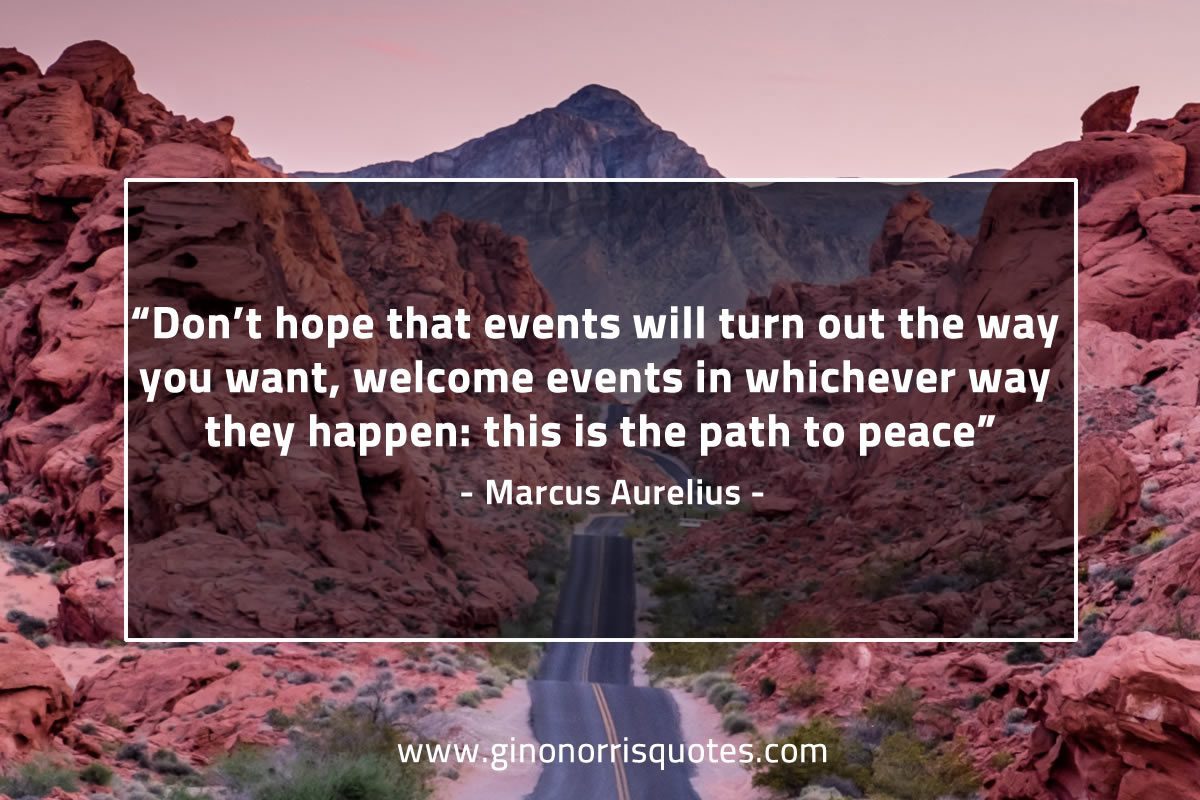 Don’t hope that events will turn out MarcusAureliusQuotes