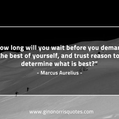 How long will you wait MarcusAureliusQuotes