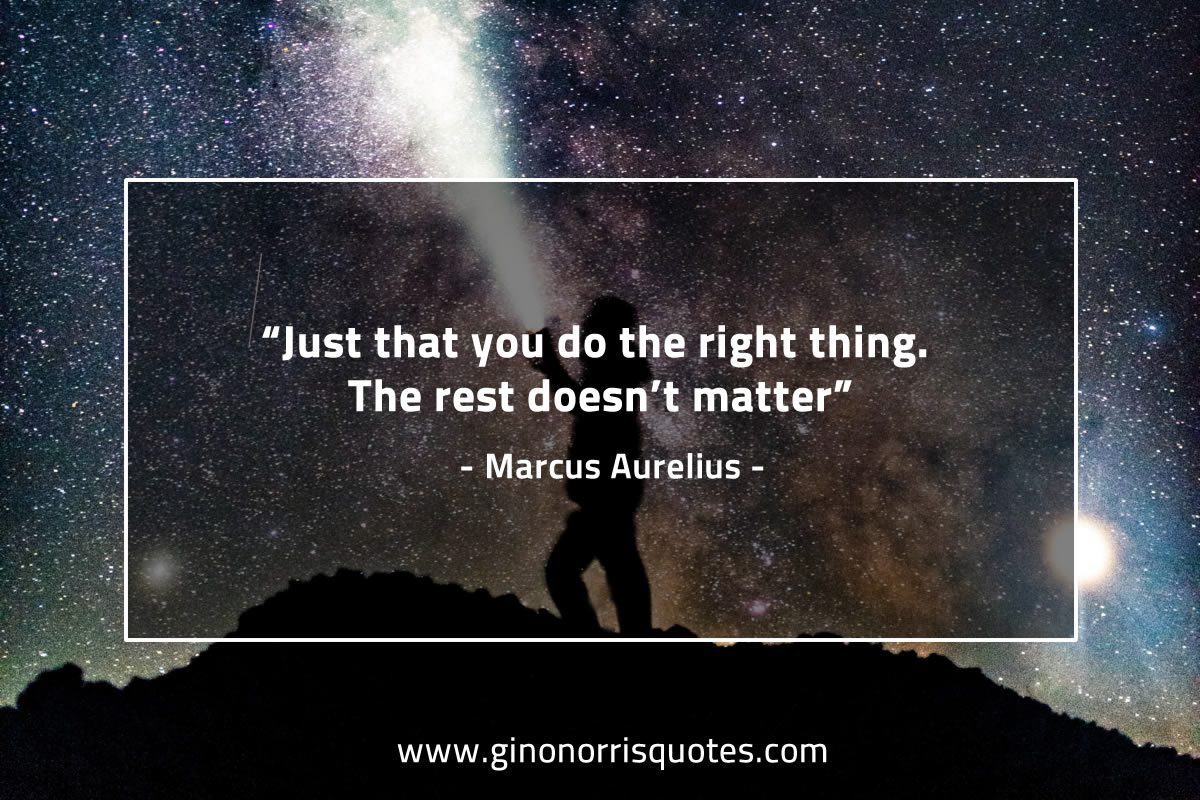 Just that you do the right thing MarcusAureliusQuotes