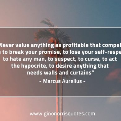 Never value anything as profitable MarcusAureliusQuotes
