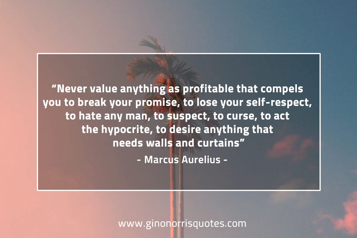 Never value anything as profitable MarcusAureliusQuotes