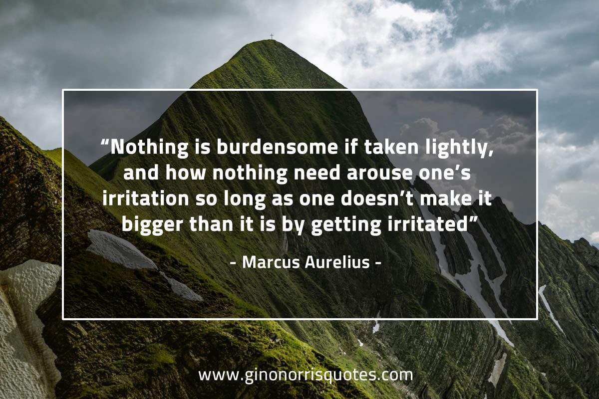 Nothing is burdensome if taken lightly MarcusAureliusQuotes